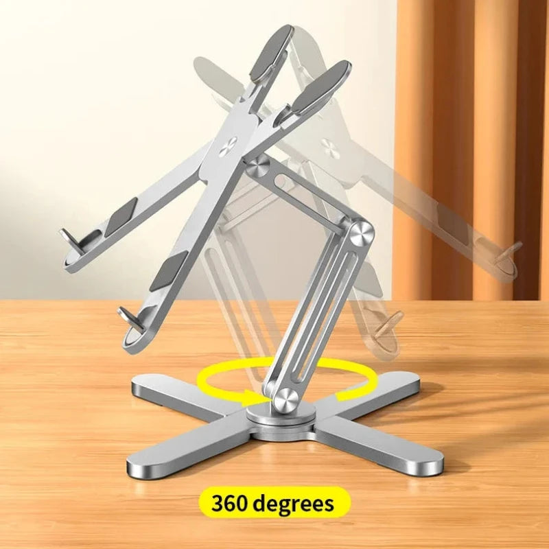 Hocozy - Foldable Laptop Stand - Portable Adjustable Ergonomic Design Desk Accessory Space Saver Lightweight Laptop Holder Heat Dissipation Travel-Friendly Computer Stand Desk Organizer