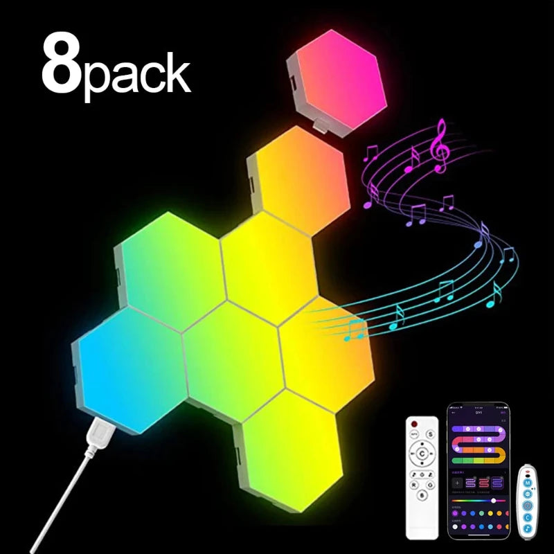 Hocozy - Hexagon wall panels light - light accessoires lamp led modern sensor solar decor waterproof wireless wall