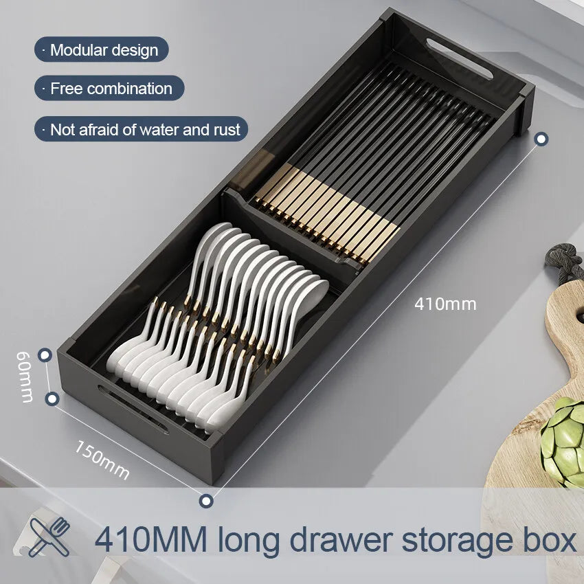 Hocozy - Adjustable Dish Rack Under Cabinet Drawer - kitchen Storage organizer drawer dish rack drying cabinet pot pan holder