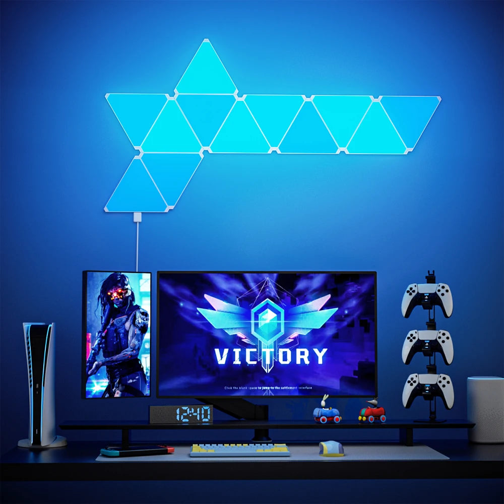 Hocozy - Game Room DIY Triangle Lamps (WIFI, Bluetooth, APP Control) - light accessoires lamp led modern sensor solar decor waterproof wireless wall