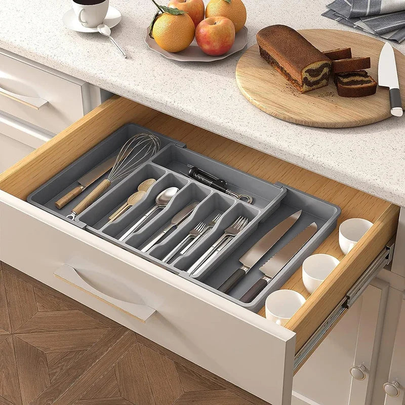 Hocozy - Expandable Cutlery Drawer Organizer - kitchen Storage organizer drawer dish rack drying cabinet pot pan holder