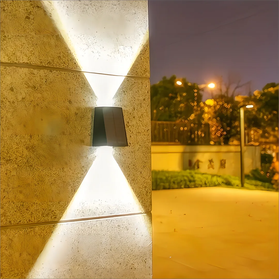 Hocozy - Solar Up And Down Glow Wall Light - light accessoires lamp led modern sensor solar decor waterproof wireless wall