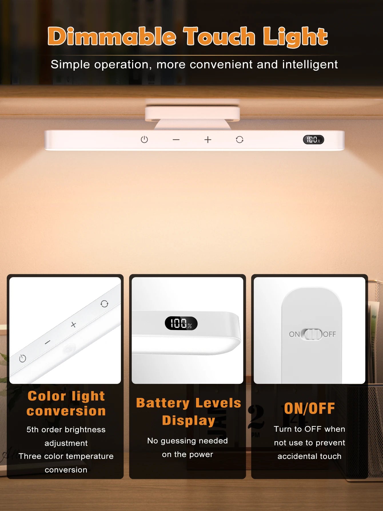 Hocozy - Touch Magnetic Desk Lamp with Rechargeable Battery - light accessoires lamp led modern sensor solar decor waterproof wireless wall