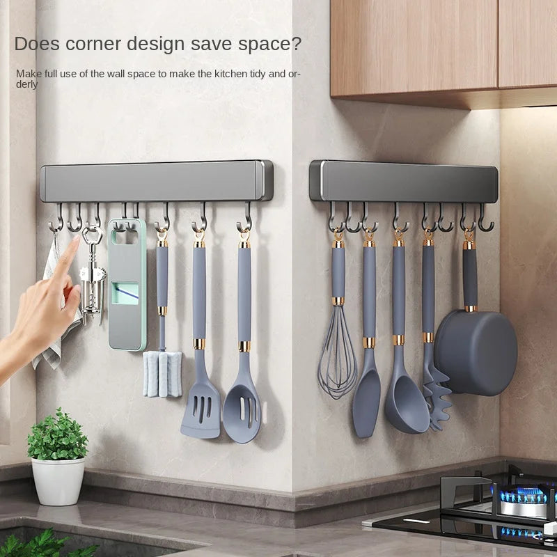 Hocozy - Storage Rack with Movable Hooks - kitchen Storage organizer drawer dish rack drying cabinet pot pan holder