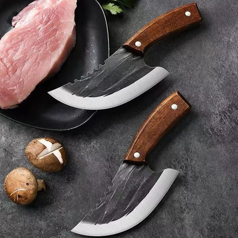 Hocozy - Forged Meat Cleaver Knife - Knife Heavy-Duty Kitchen Tool Professional Chef Knife Sharp Blade Durable Design Meat Cutting Knife Ergonomic Handle Kitchen Accessories High-Quality Stainless Steel