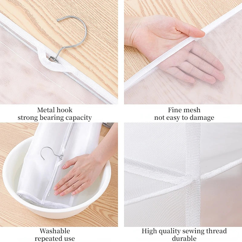 Hocozy - Hanging Closet Transparent Storage Bag - big clothes bag storage box organizer sock hanger hook travel set under bed