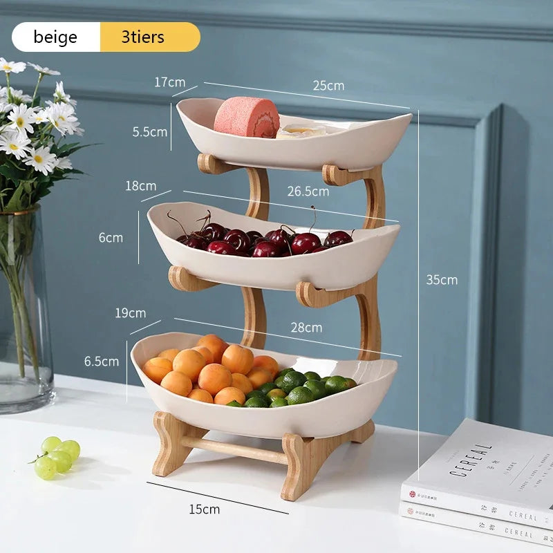 Hocozy - Table Plates with Separate Sections for Fruits - Serving Dish Kitchenware Party Supplies Food Presentation Fruit Tray Decorative Plates Meal Prep