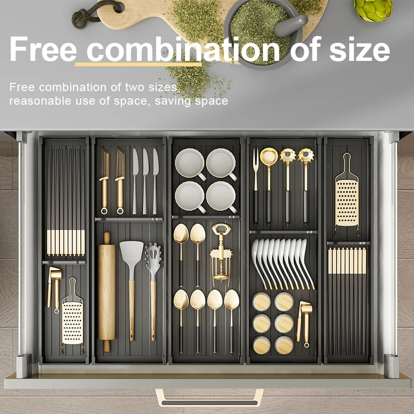 Hocozy - Adjustable Dish Rack Under Cabinet Drawer - kitchen Storage organizer drawer dish rack drying cabinet pot pan holder
