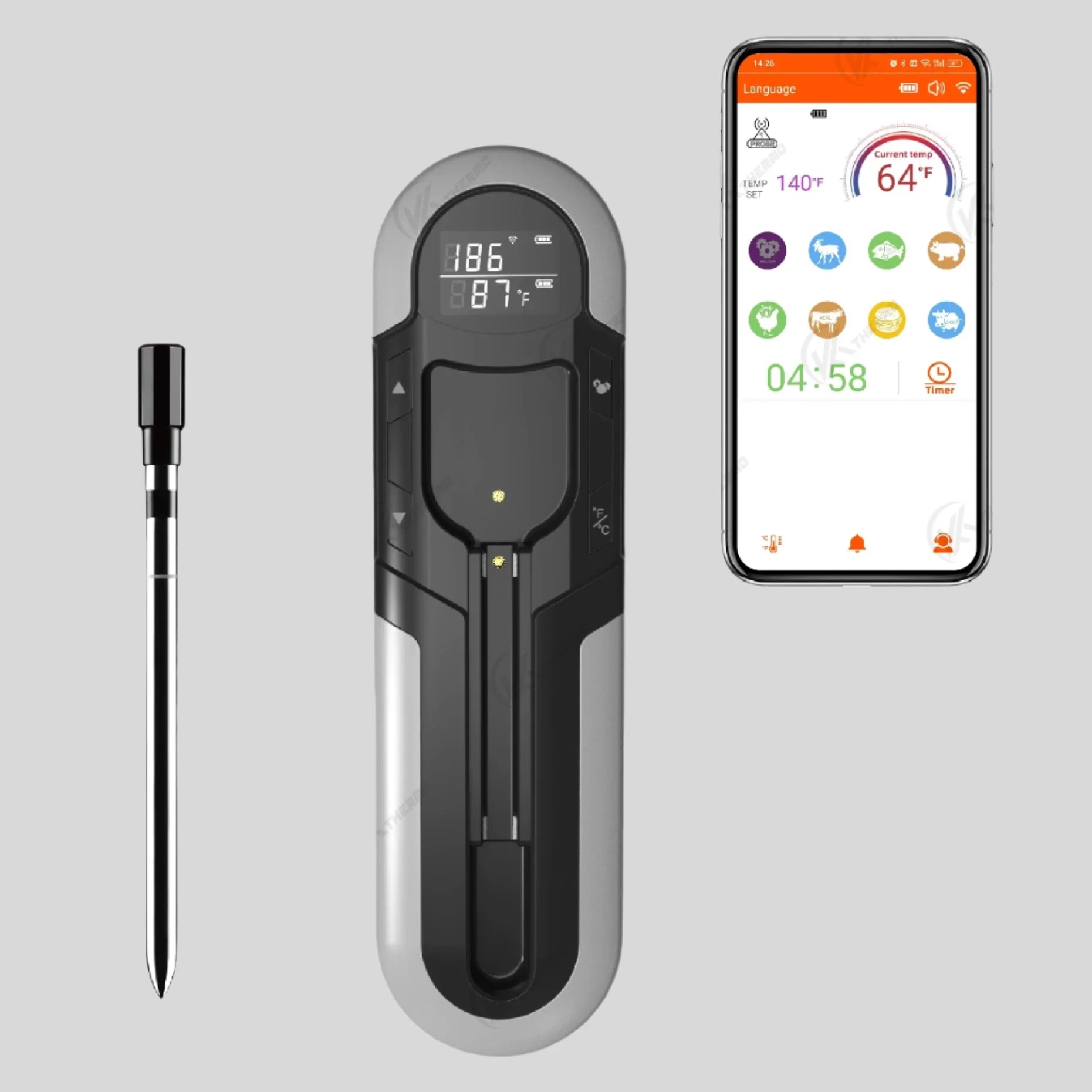 Hocozy - Wireless Meat Cooking Thermometer - grill cover bbq accessories outdoor cooking kebab fish meat burger tool set