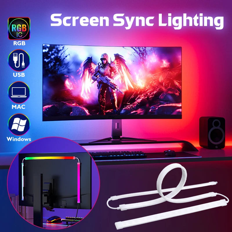 Hocozy - Gaming Sync LED Lights for PC Monitors - light accessoires lamp led modern sensor solar decor waterproof wireless wall